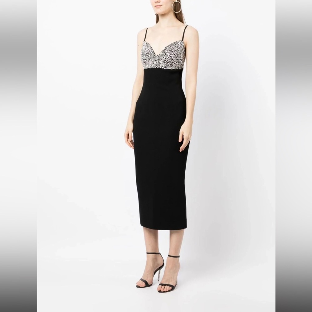 Rachel Gilbert Hallie Midi Dress in Black-NWT